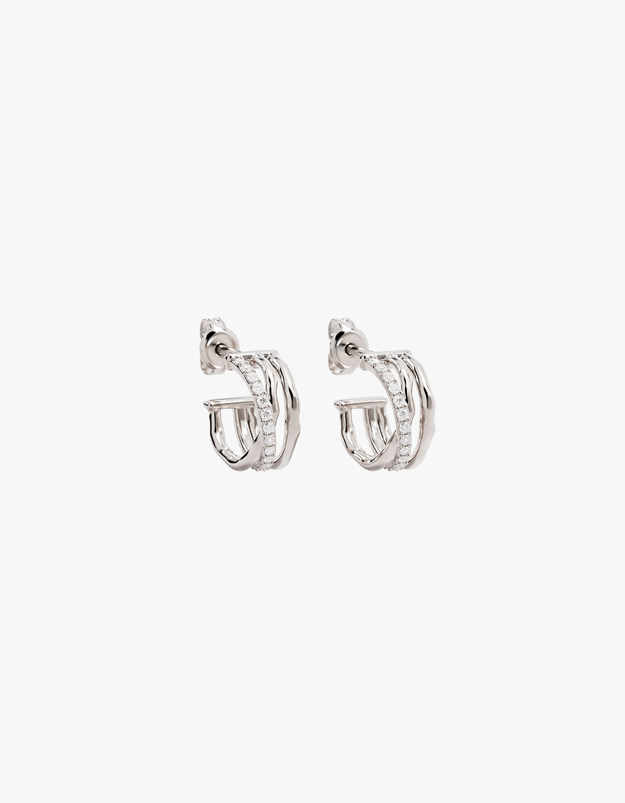 Entwined Hearts Earrings - Sterling Silver