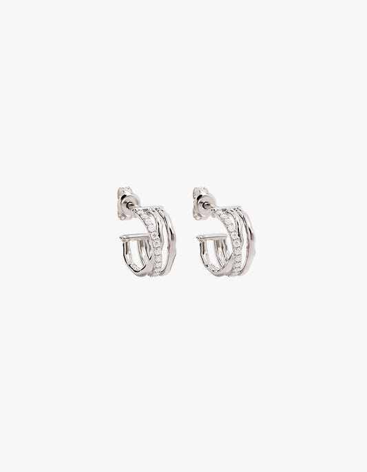 Entwined Hearts Earrings - Sterling Silver