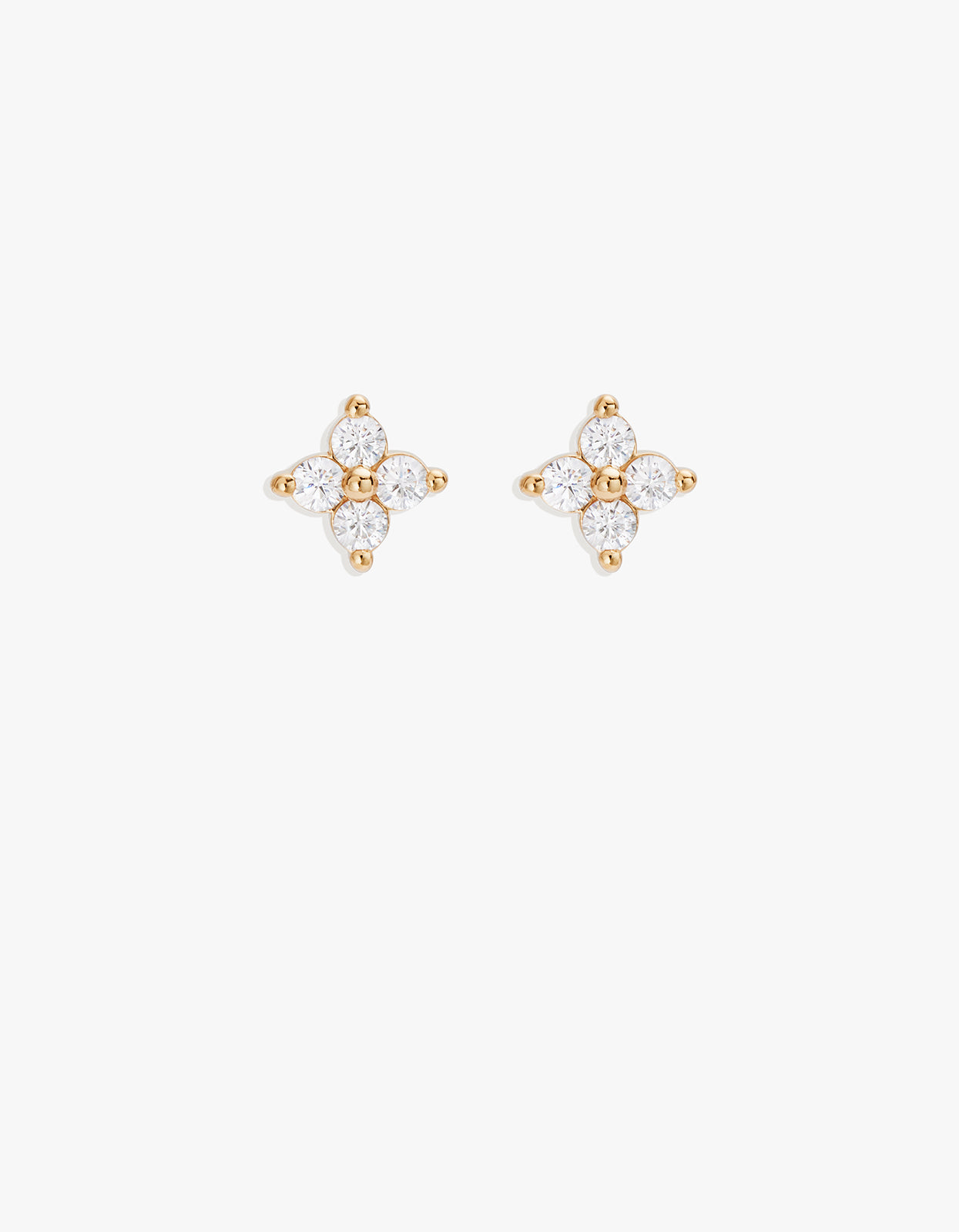 Crystal Bloom Stud Earrings - 18K Gold Vermeil