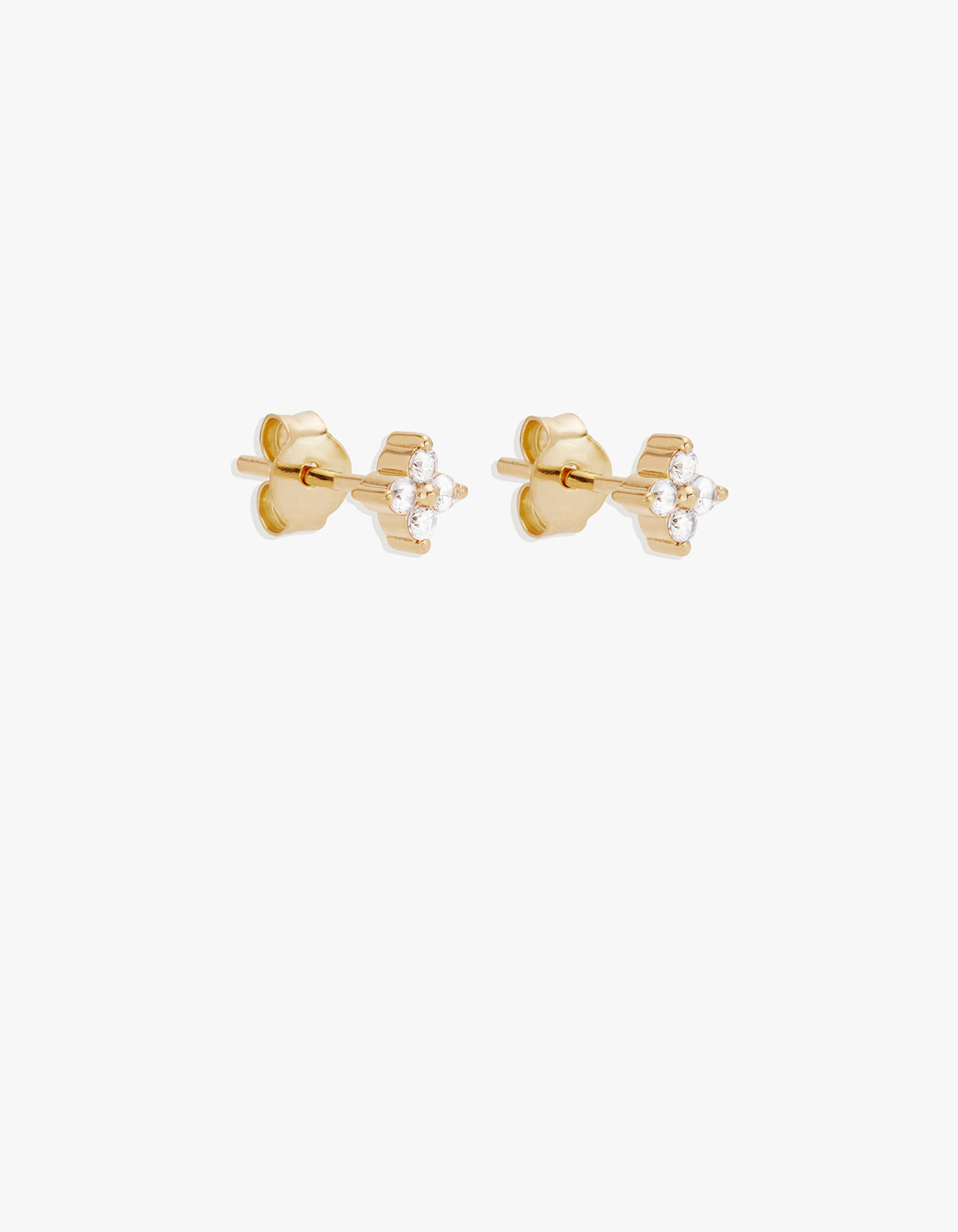 Crystal Bloom Stud Earrings - 18K Gold Vermeil