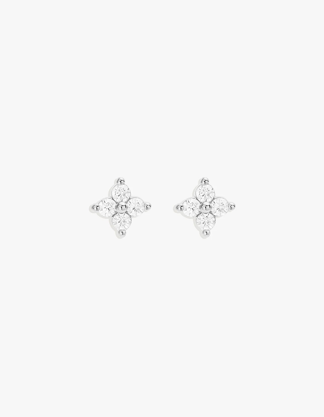 Crystal Bloom Stud Earrings - Sterling Silver