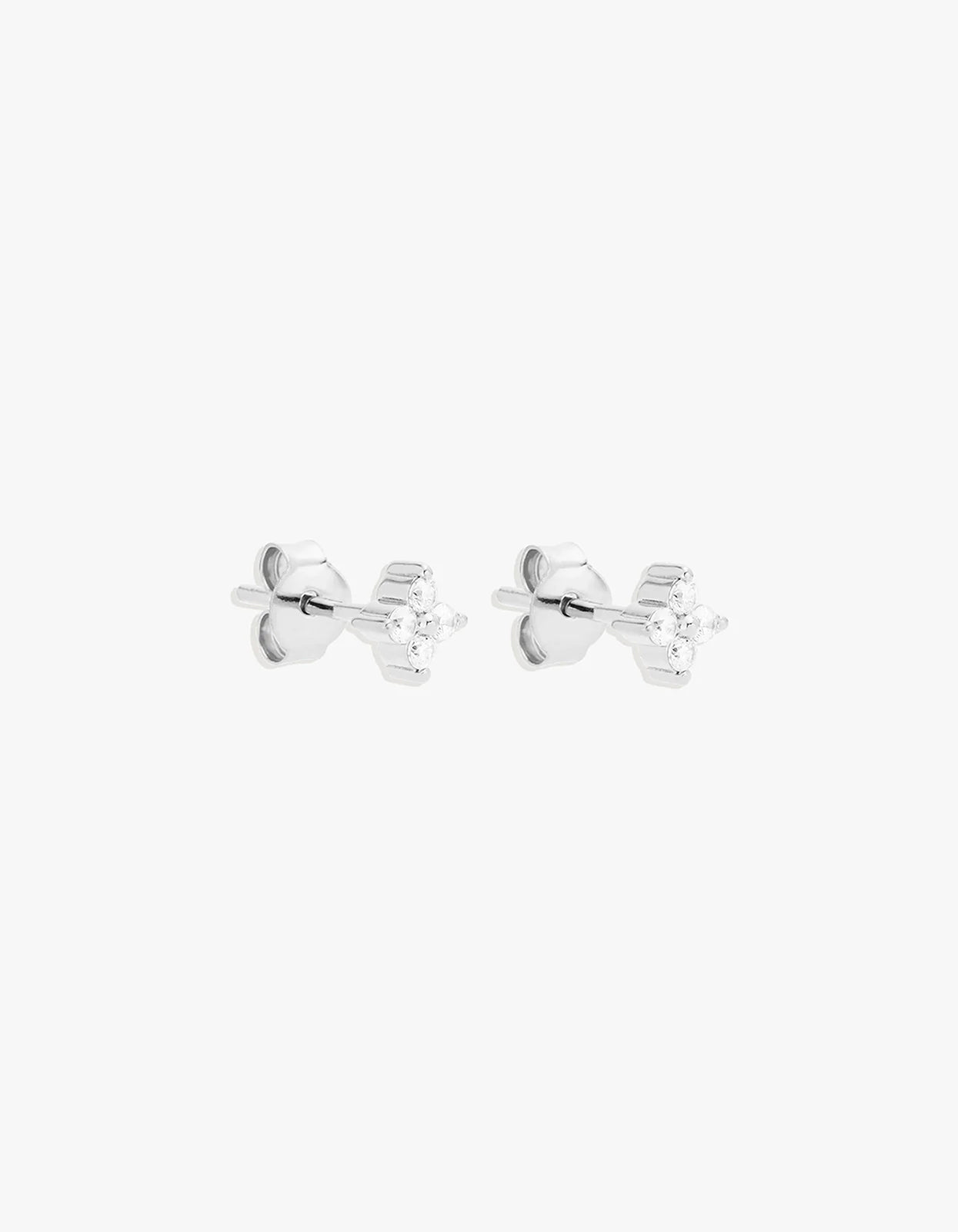 Crystal Bloom Stud Earrings - Sterling Silver