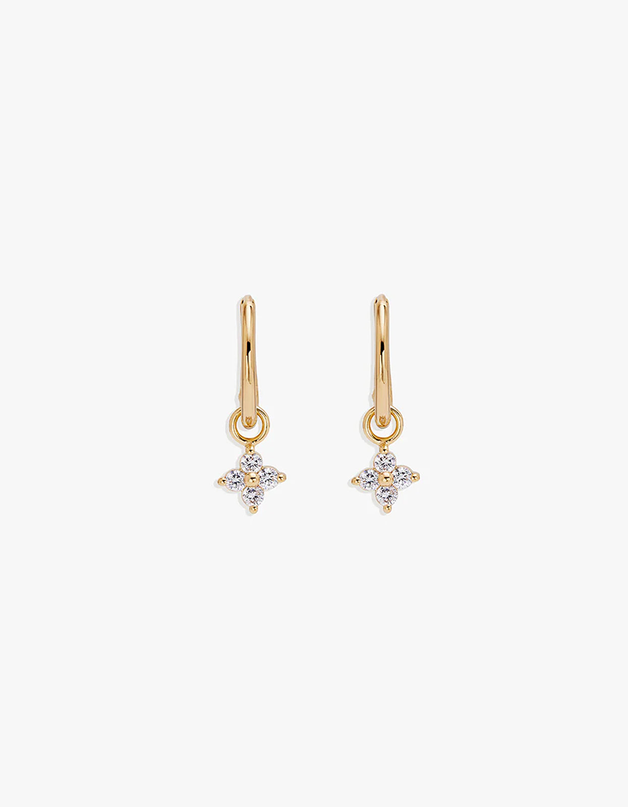Crystal Bloom Hoops - 18K Gold Vermeil