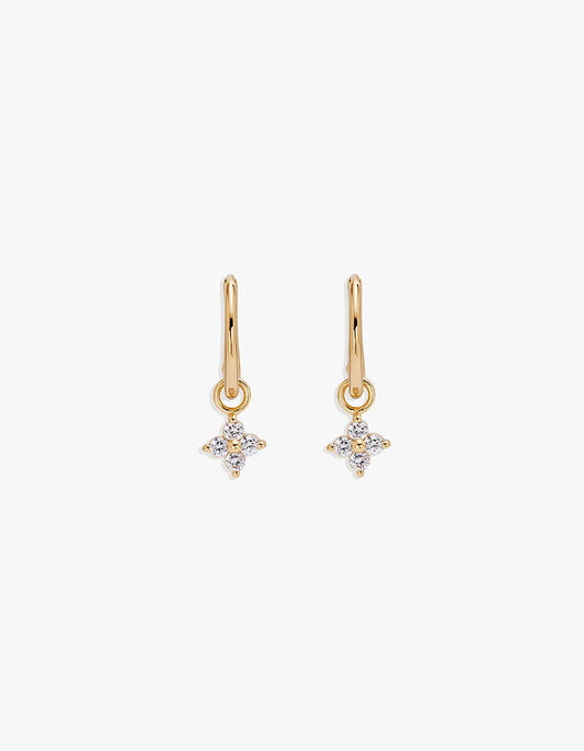 Crystal Bloom Hoops - 18K Gold Vermeil