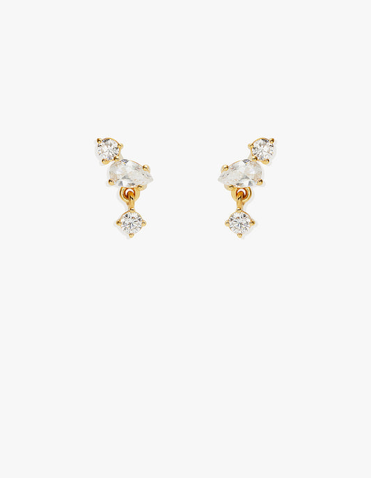 No Rain, No Flowers Stud Earrings - 18K Gold Vermeil