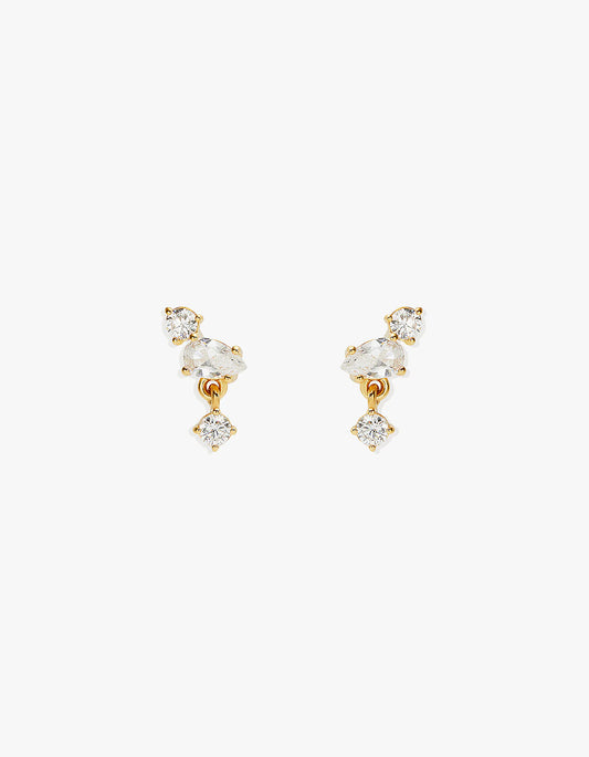 No Rain, No Flowers Stud Earrings - 18K Gold Vermeil