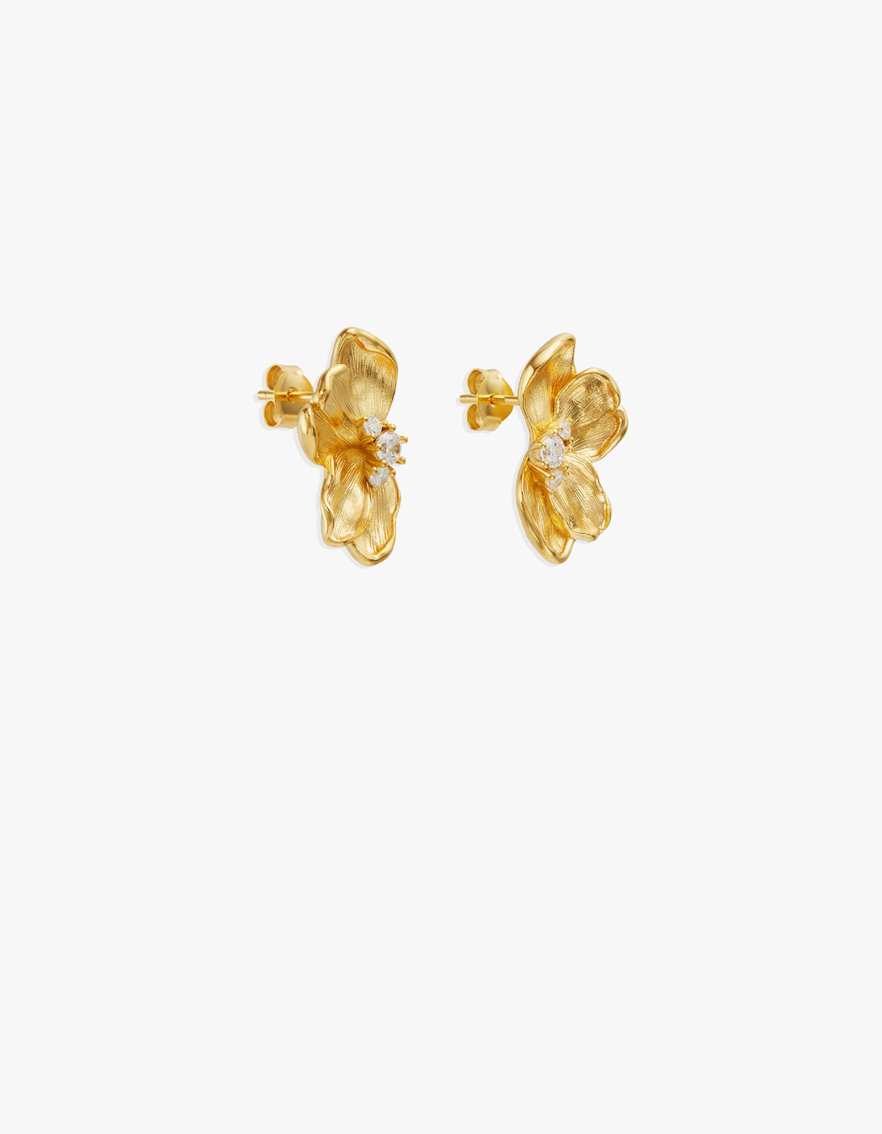 Serene Lotus Statement Earrings - 18K Gold Vermeil