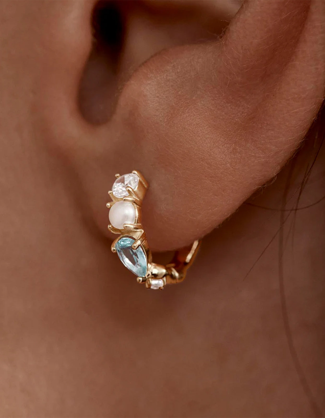 Breathe In Stillness Hoops - 18K Gold Vermeil