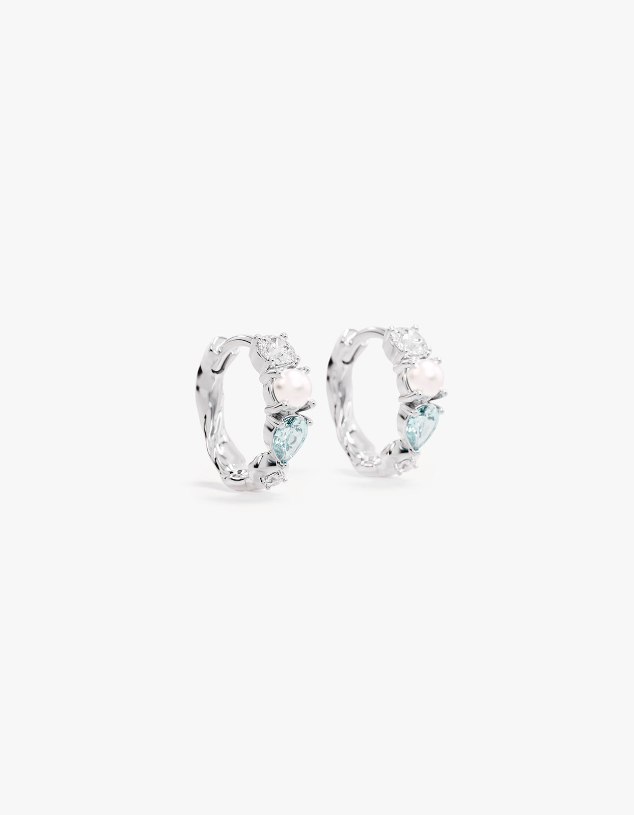 Breathe In Stillness Hoops - Sterling Silver