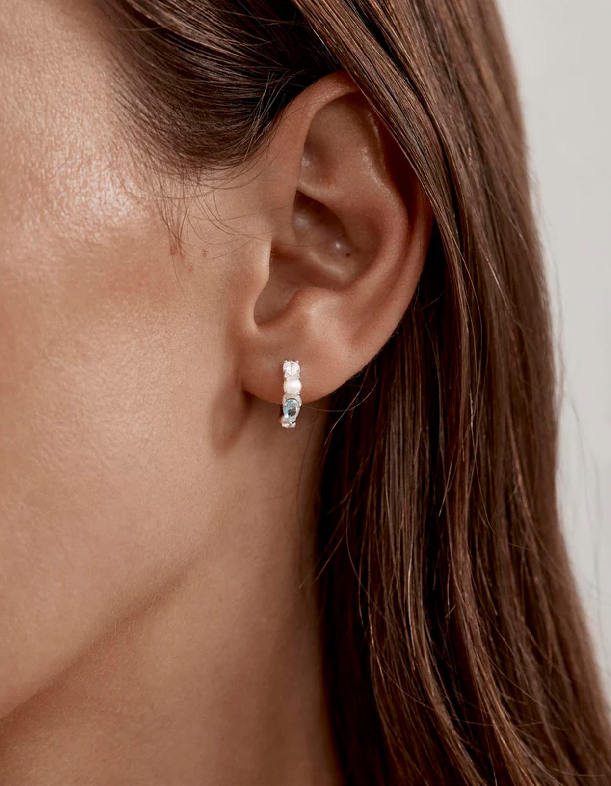 Breathe In Stillness Hoops - Sterling Silver