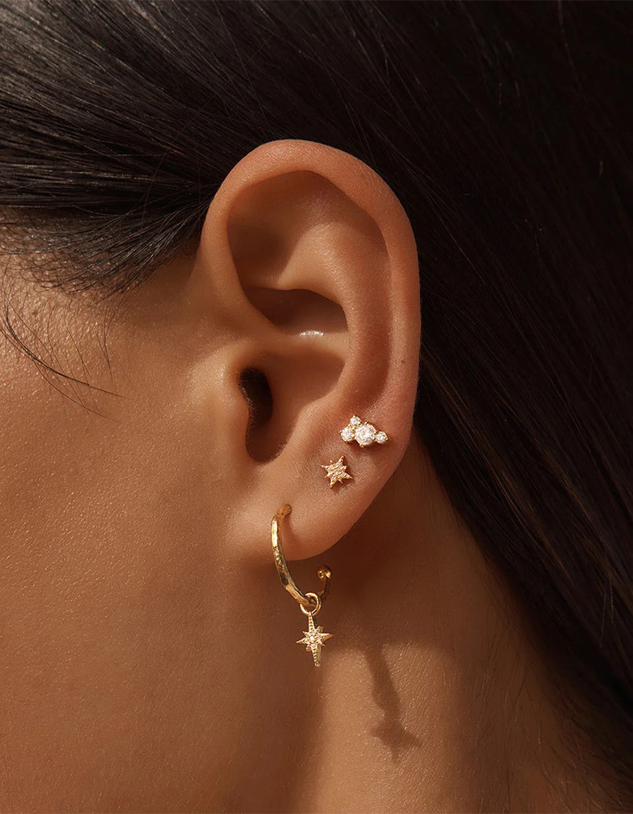 Starlight Hoops - Gold Plated