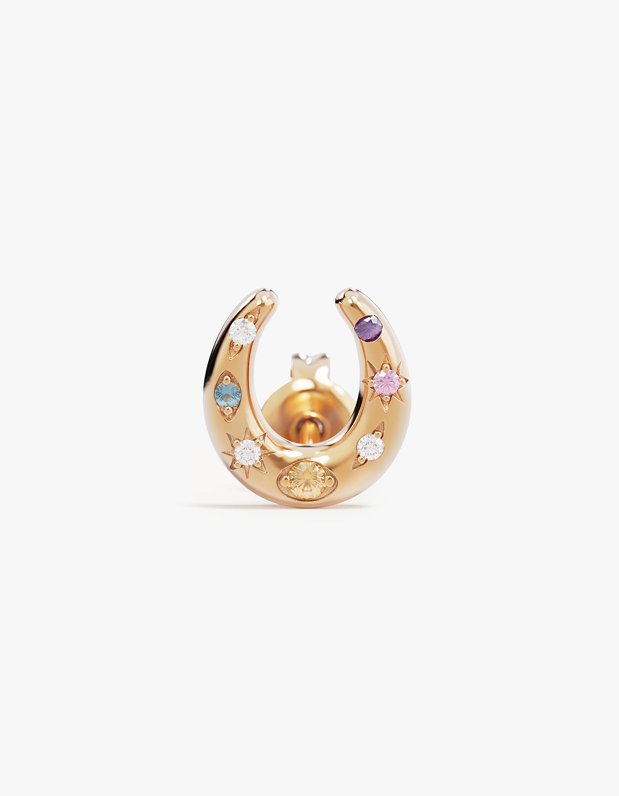 Lucky Horseshoe Stud Earrings - 18K Gold Vermeil