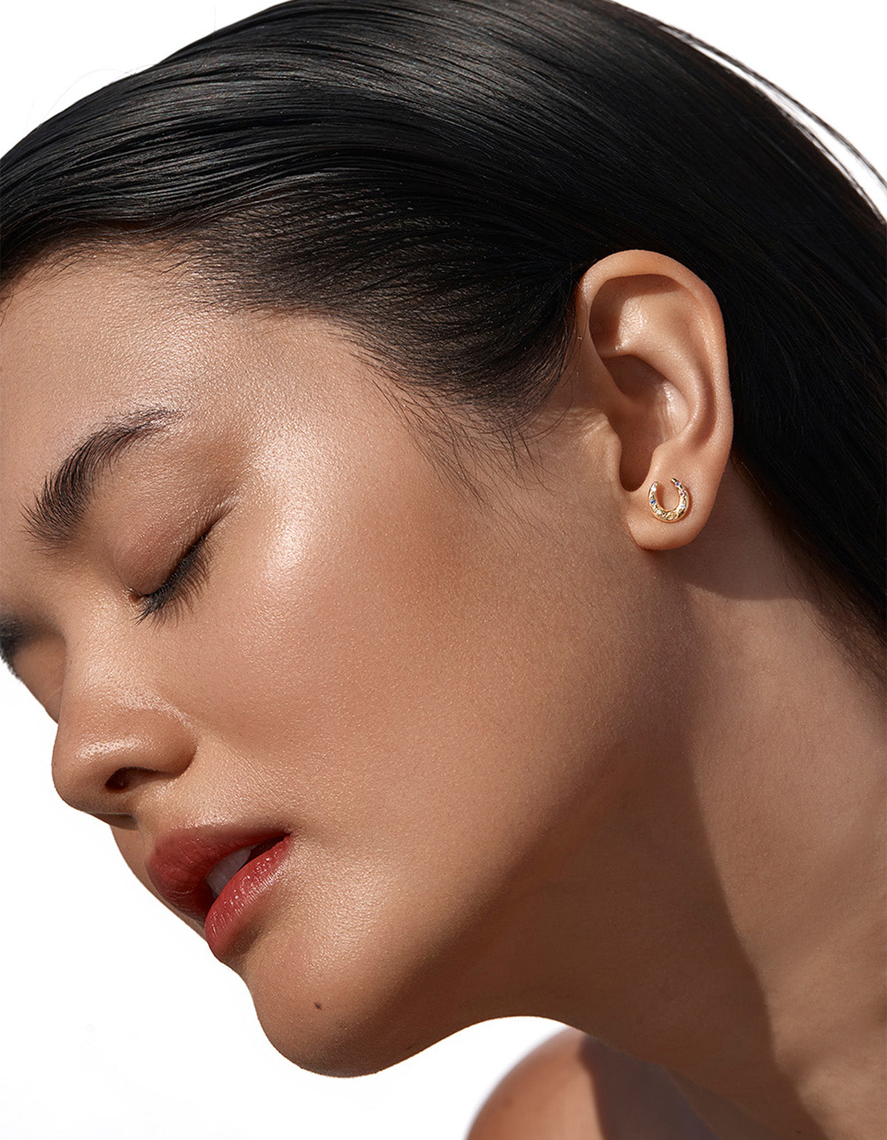 Lucky Horseshoe Stud Earrings - 18K Gold Vermeil