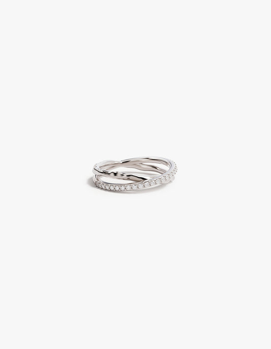 Entwined Hearts Ring - Sterling Silver