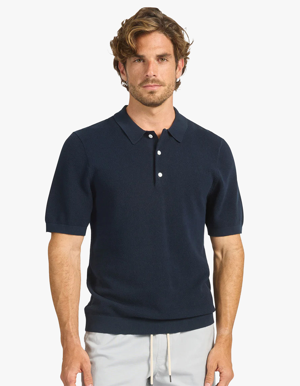 Riley Knit Polo - Navy