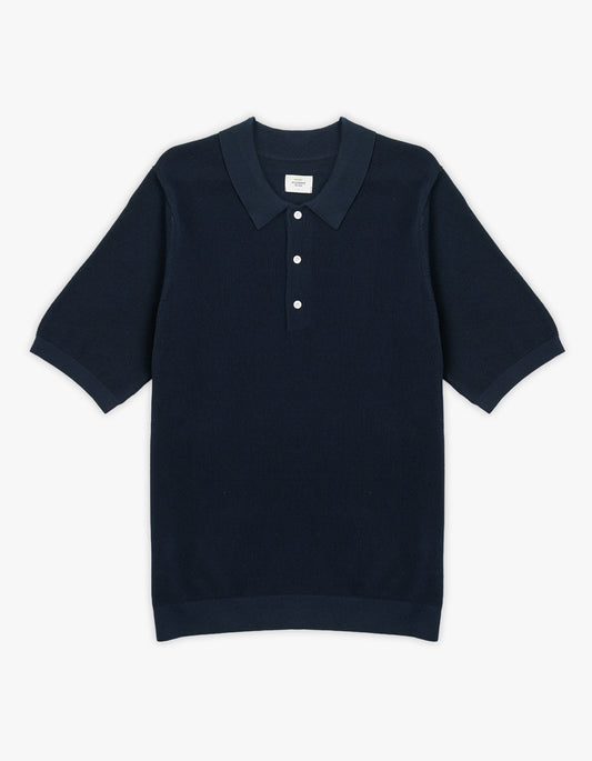 Riley Knit Polo - Navy