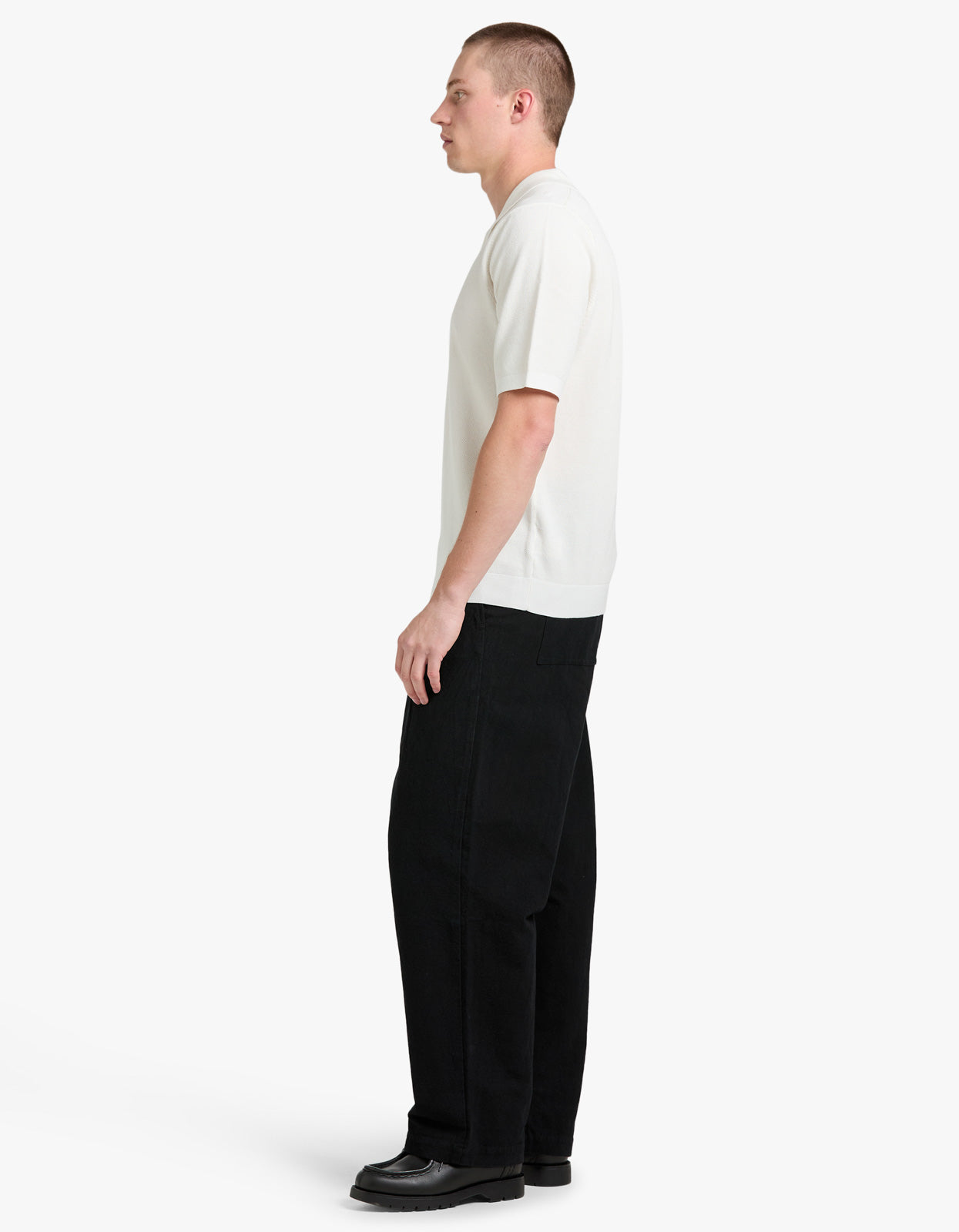 Riley Knit Polo - Off White
