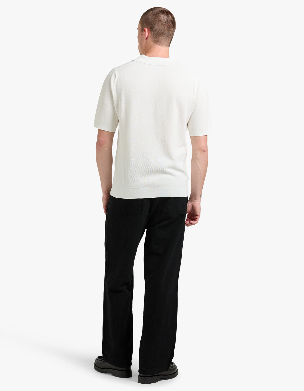 Riley Knit Polo - Off White
