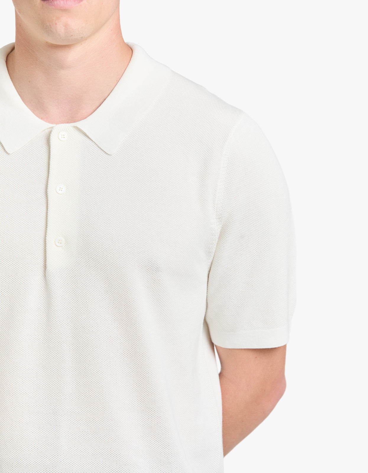 Riley Knit Polo - Off White