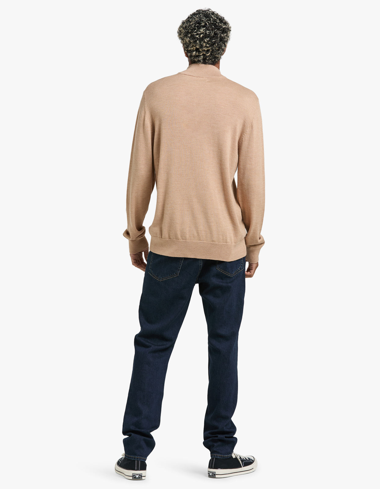 Academy Merino 1/4 Zip Sweat - Jersey Caramel