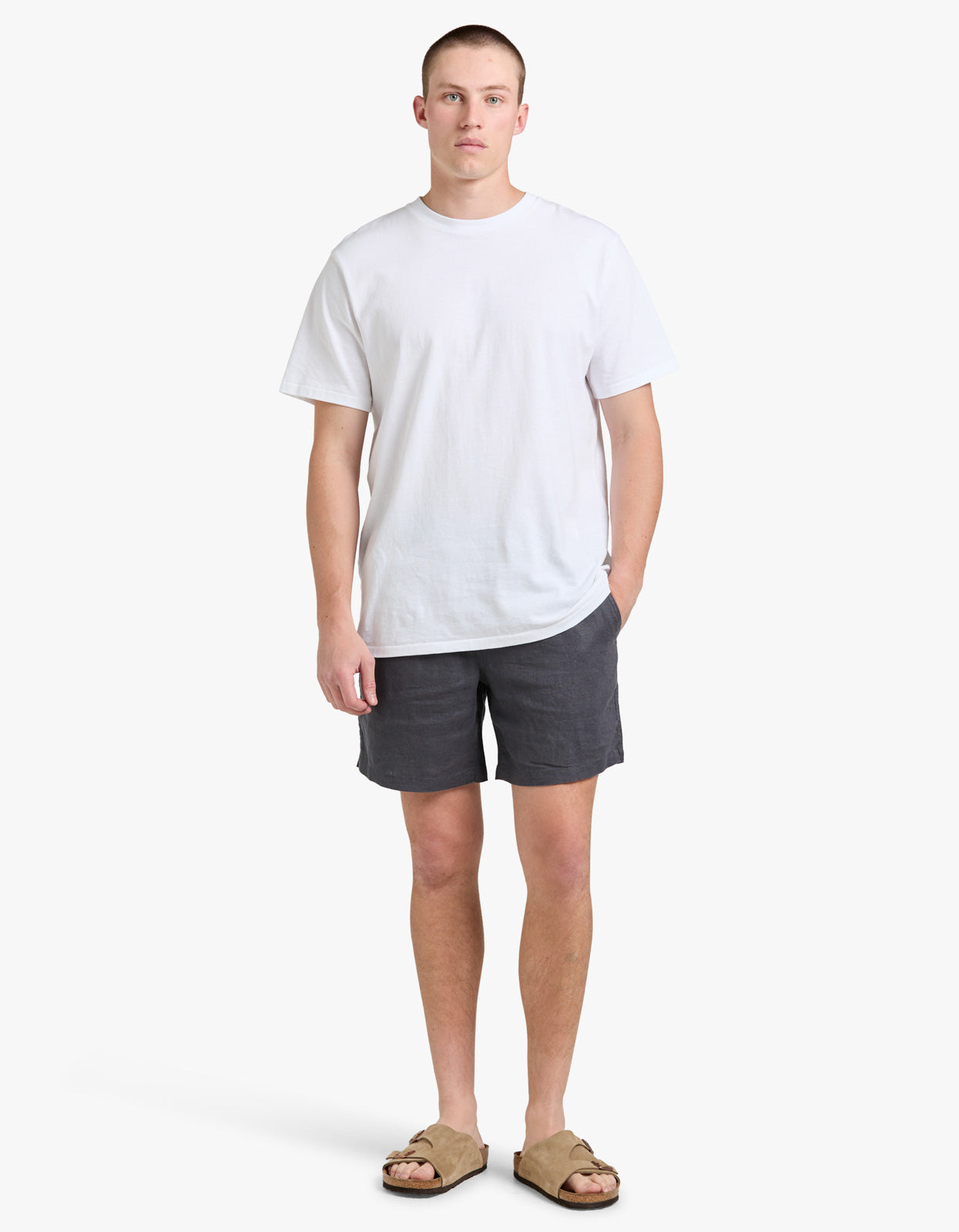 Riviera Linen Short - Charcoal