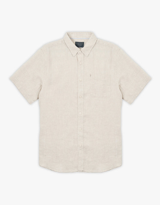 Hampton Linen S/S Shirt - Oatmeal