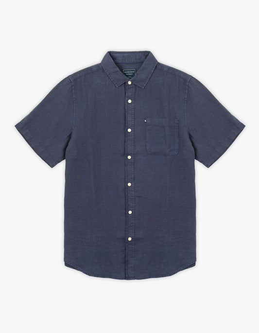 Hampton Linen S/S Shirt - Navy