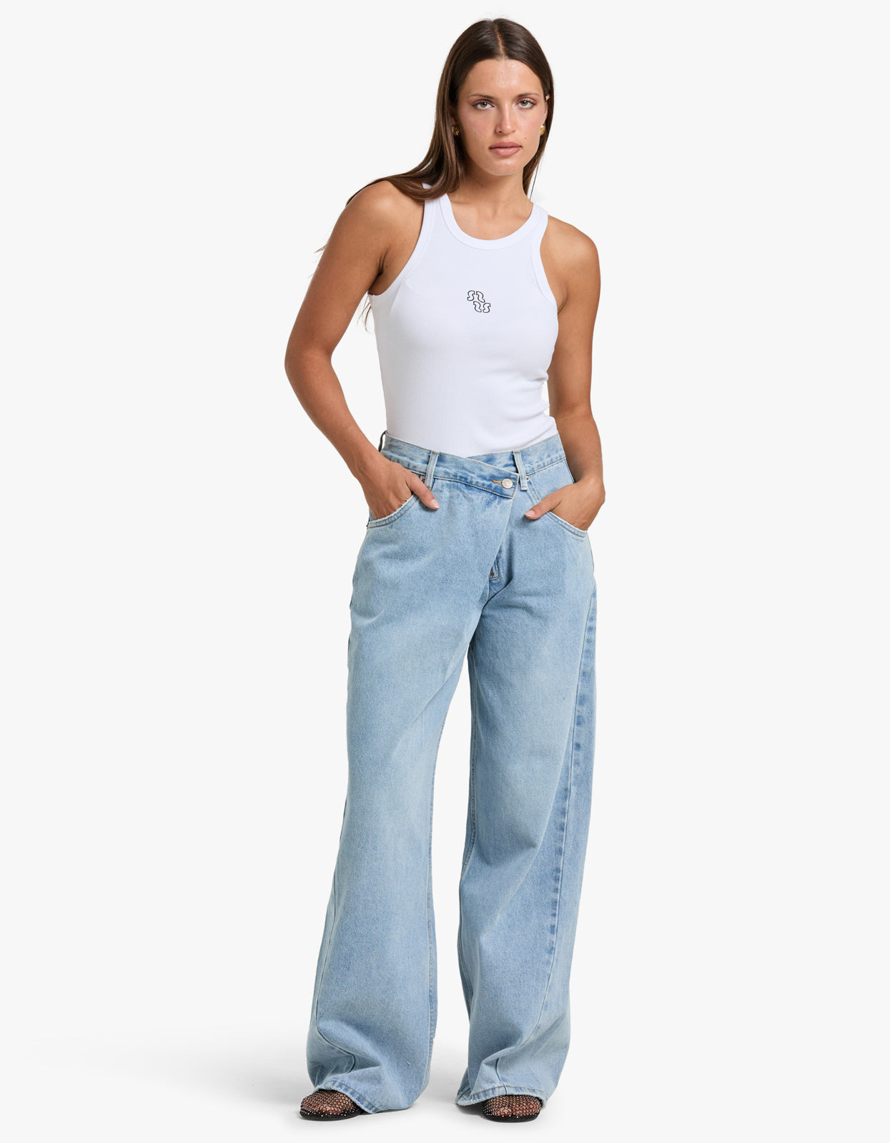 Palace Folded Waist Jean - Sunday Blue