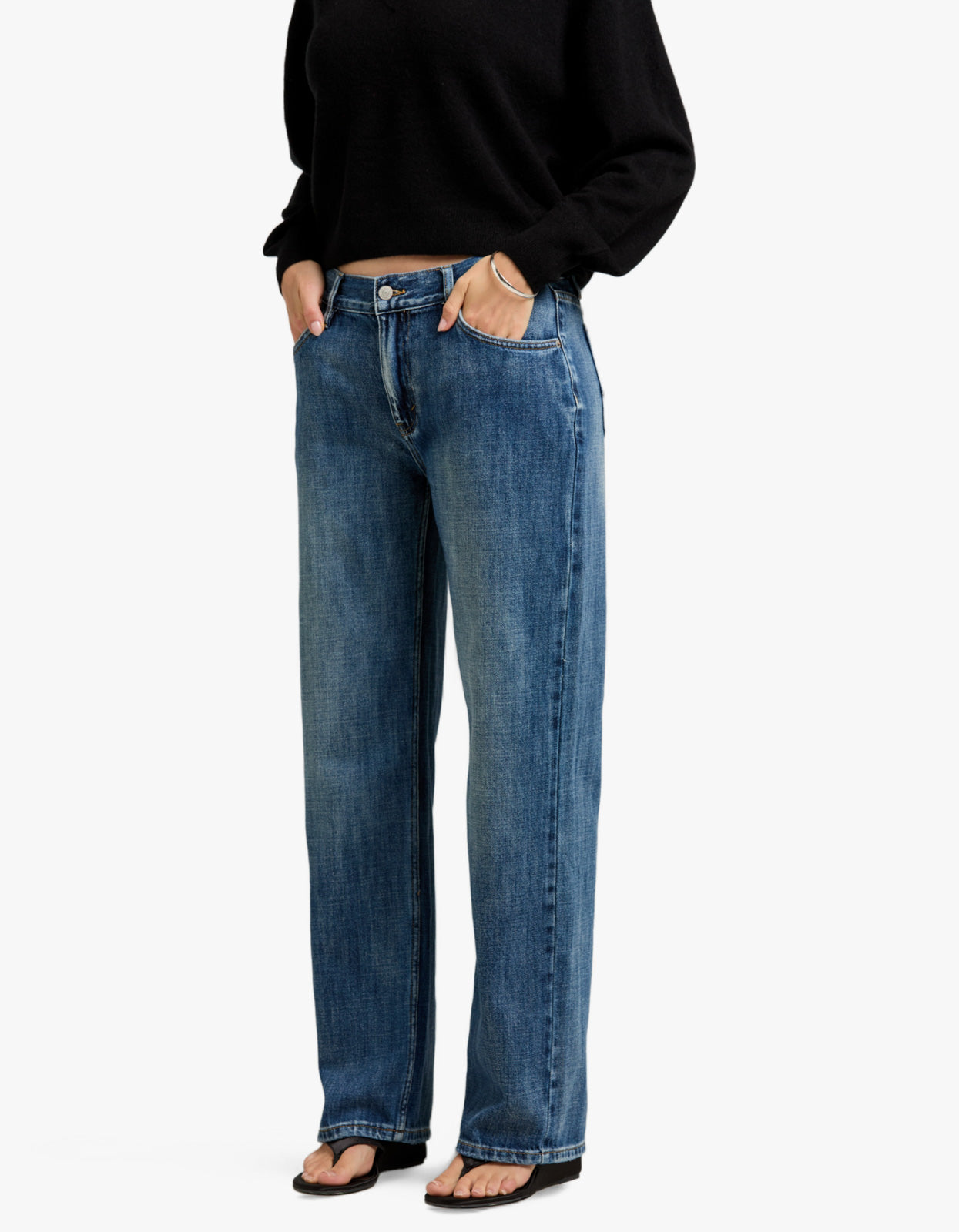 Avery Mid Rise Relaxed Jean - Tuscan Blue