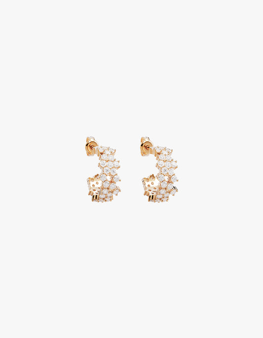 Crystal Dust Hoops - 18K Gold Vermeil