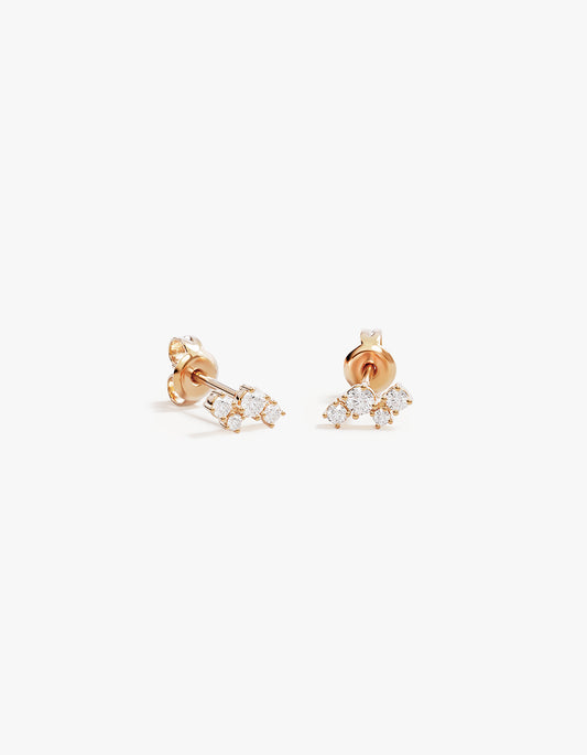 Moon Dust Stud Earrings - 18K Gold Vermeil