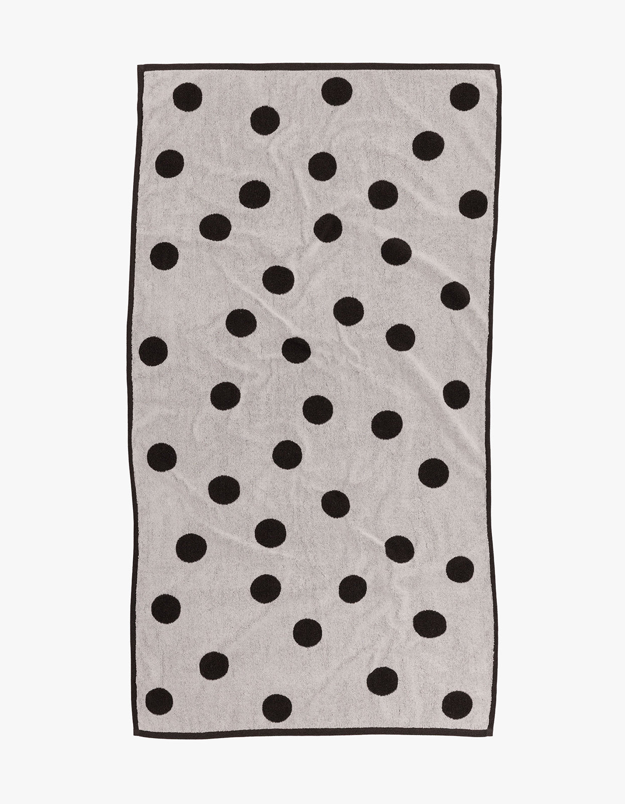 Bath Towel - Cream And Black Polka Dot
