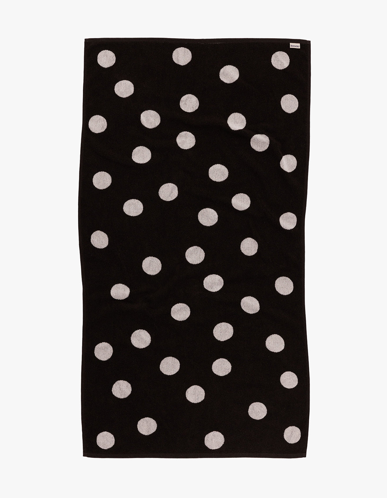 Bath Towel - Cream And Black Polka Dot