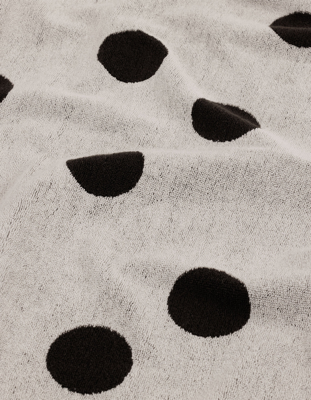 Bath Towel - Cream And Black Polka Dot