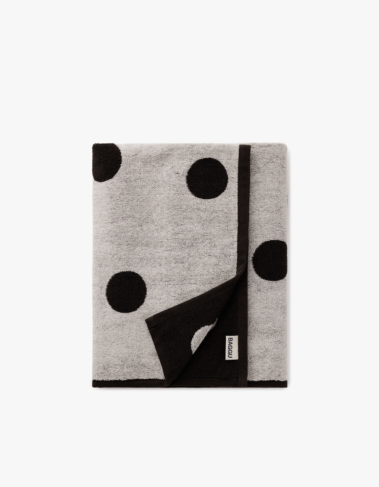 Bath Towel - Cream And Black Polka Dot