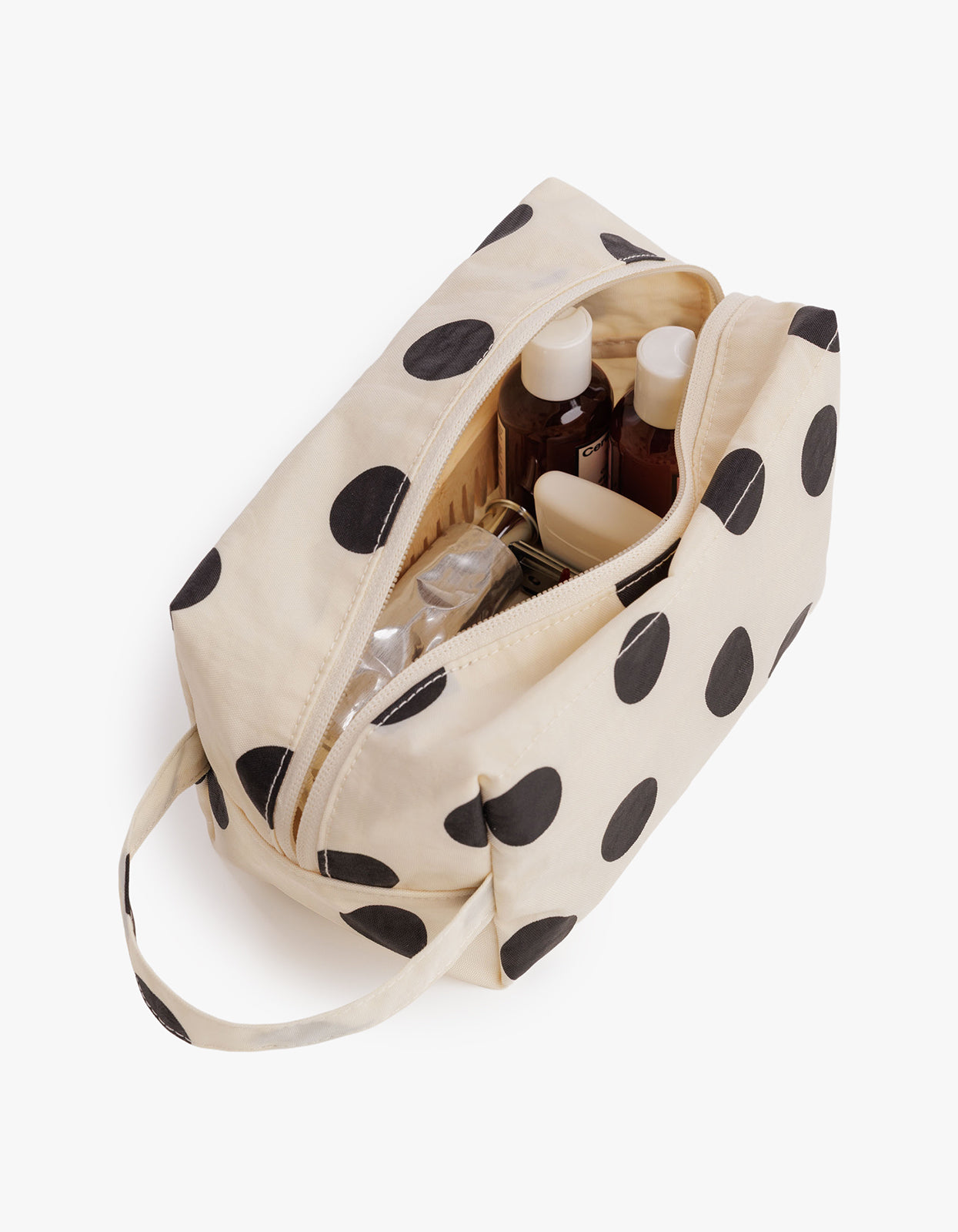 Dopp Kit - Cream And Black Polka Dot
