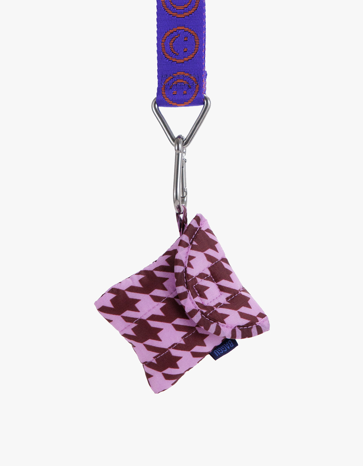 Puffy Earbuds Case - Pink Houndstooth