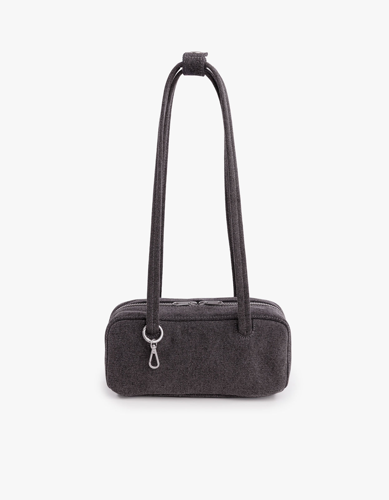Small Denim Bowler Bag - Washed Black Denim