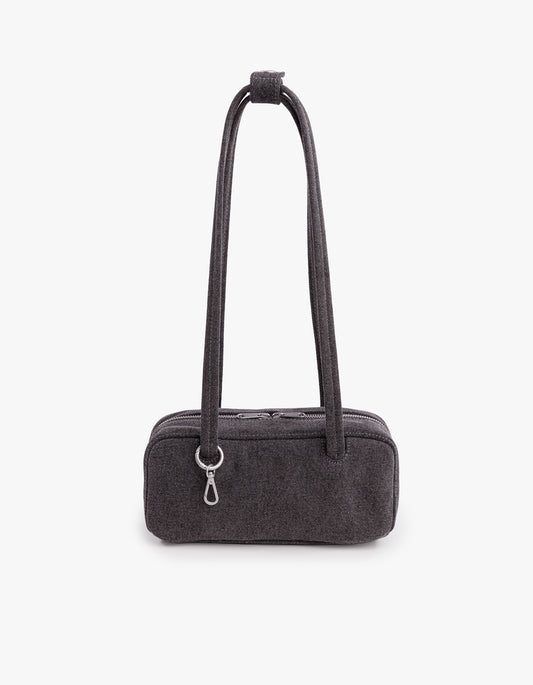 Small Denim Bowler Bag - Washed Black Denim