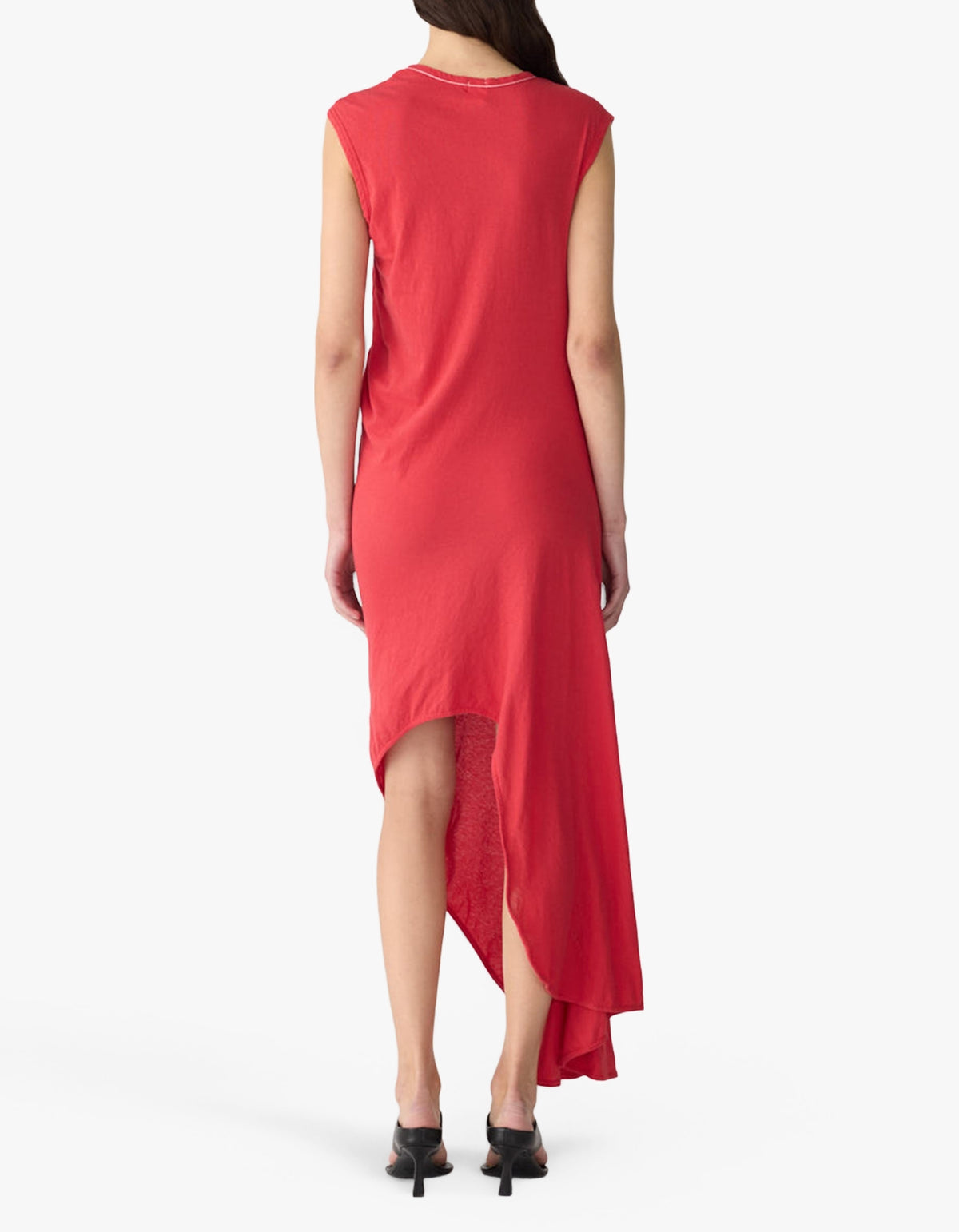 Asymmetric Tank Dress - Bright Red