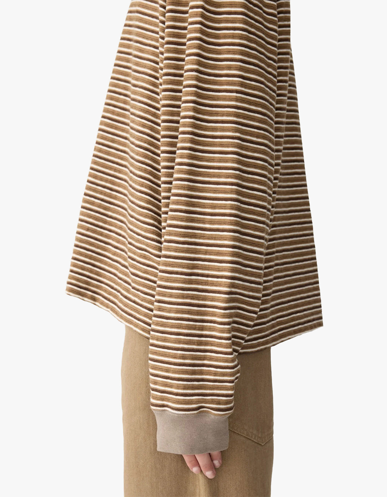 Slouch L/S Sweat - Brown Stripe/Taupe