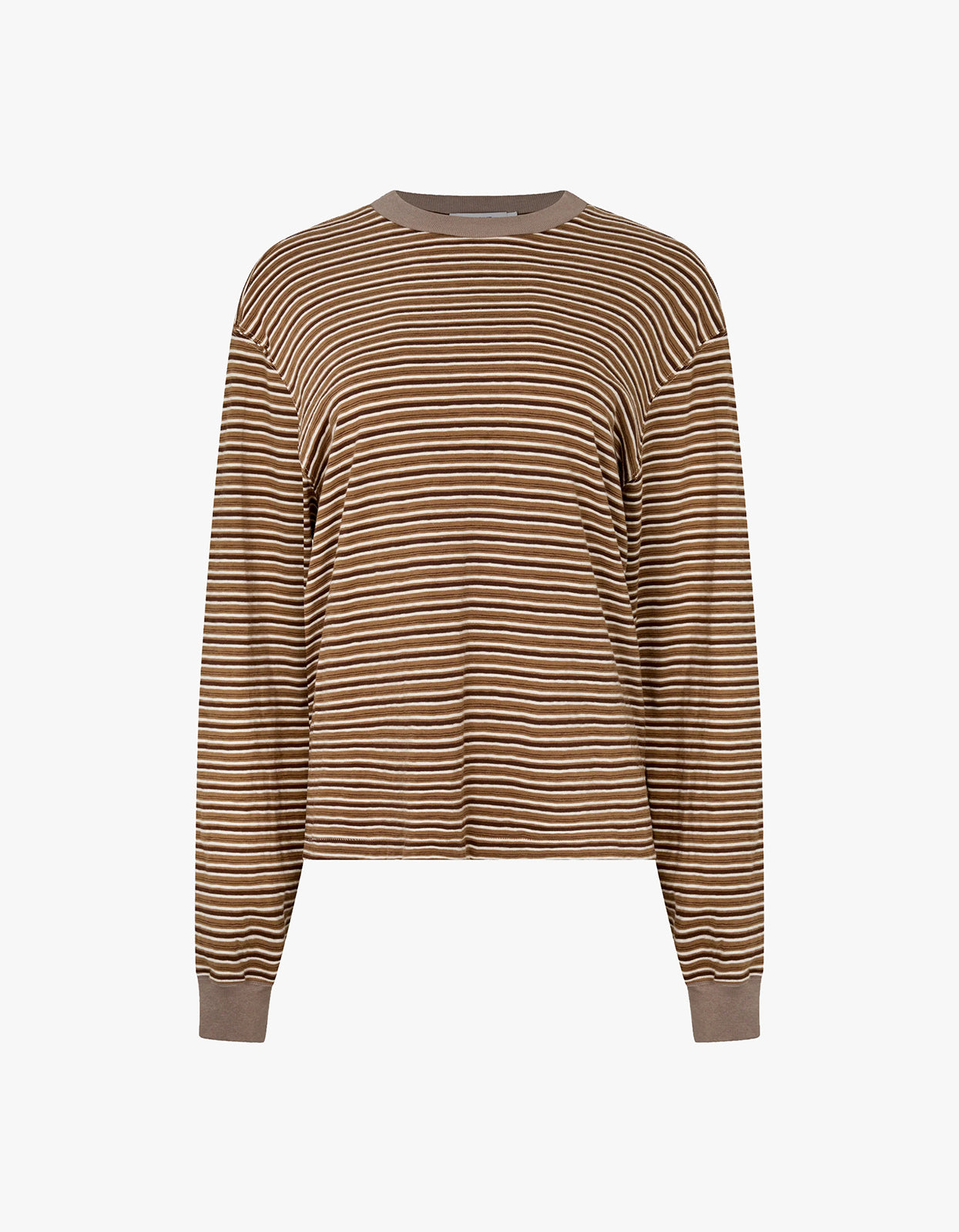 Slouch L/S Sweat - Brown Stripe/Taupe