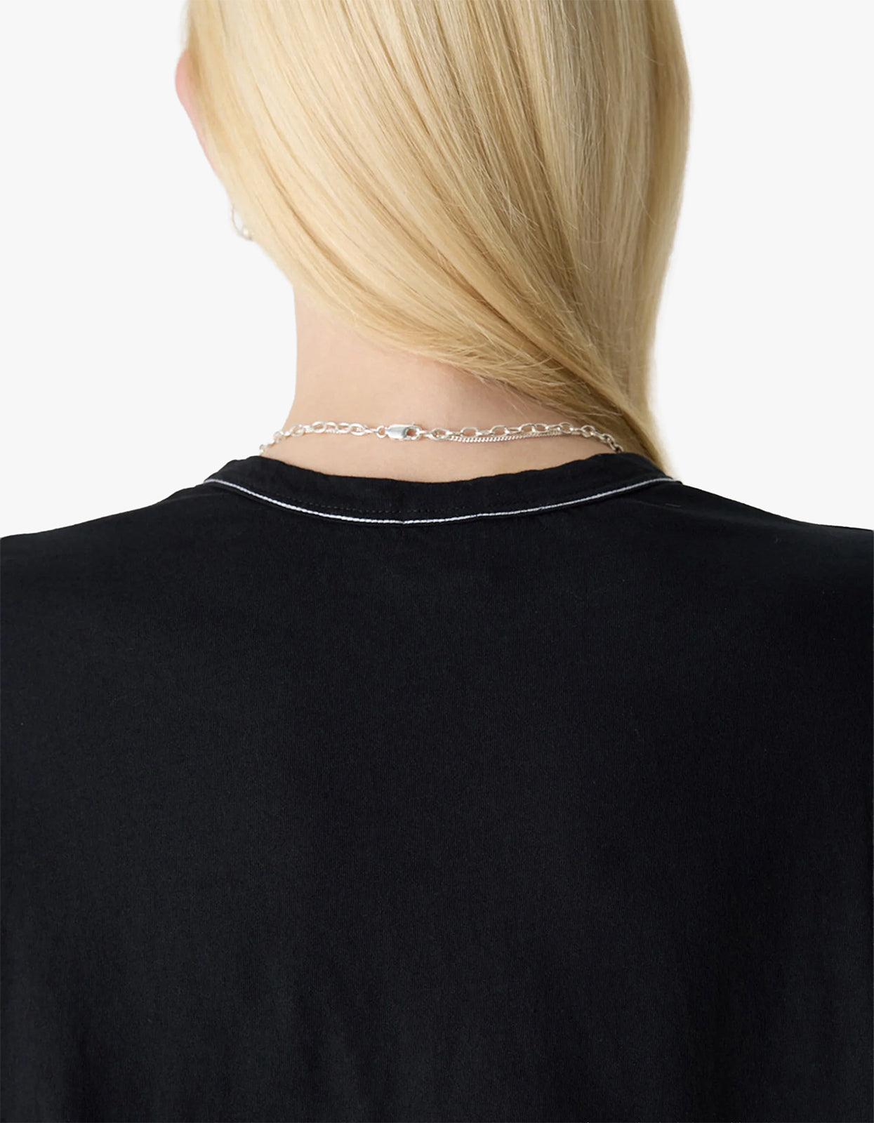 Slouch Turnback T-Shirt - Black/White