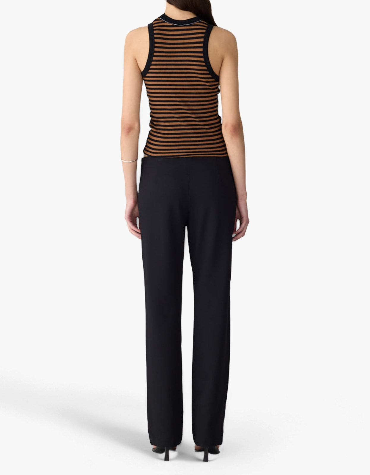 Twill Bandless Cropped Pant - Black