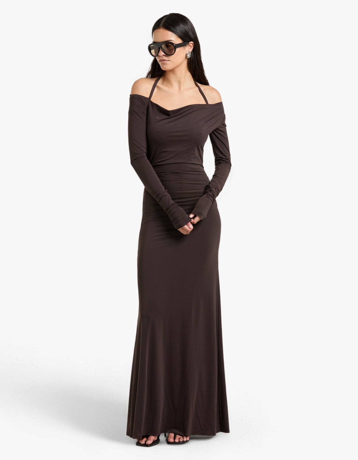 Court L/S Maxi Dress - Dark Chocolate