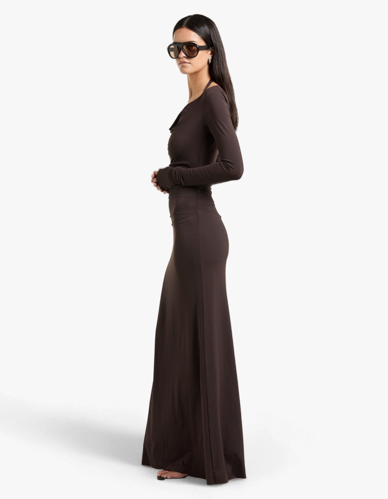 Court L/S Maxi Dress - Dark Chocolate