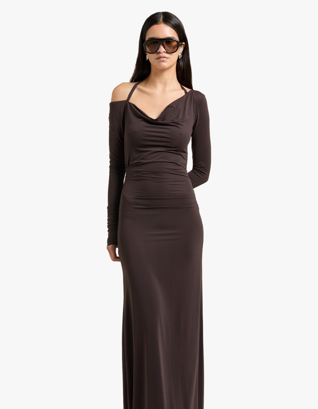 Court L/S Maxi Dress - Dark Chocolate