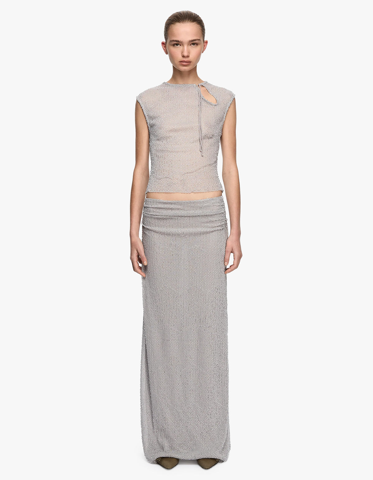 Emiko Maxi Skirt - Silver