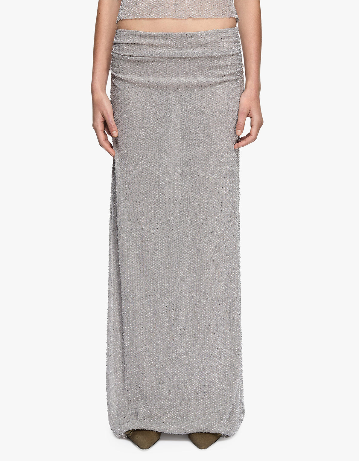 Emiko Maxi Skirt - Silver