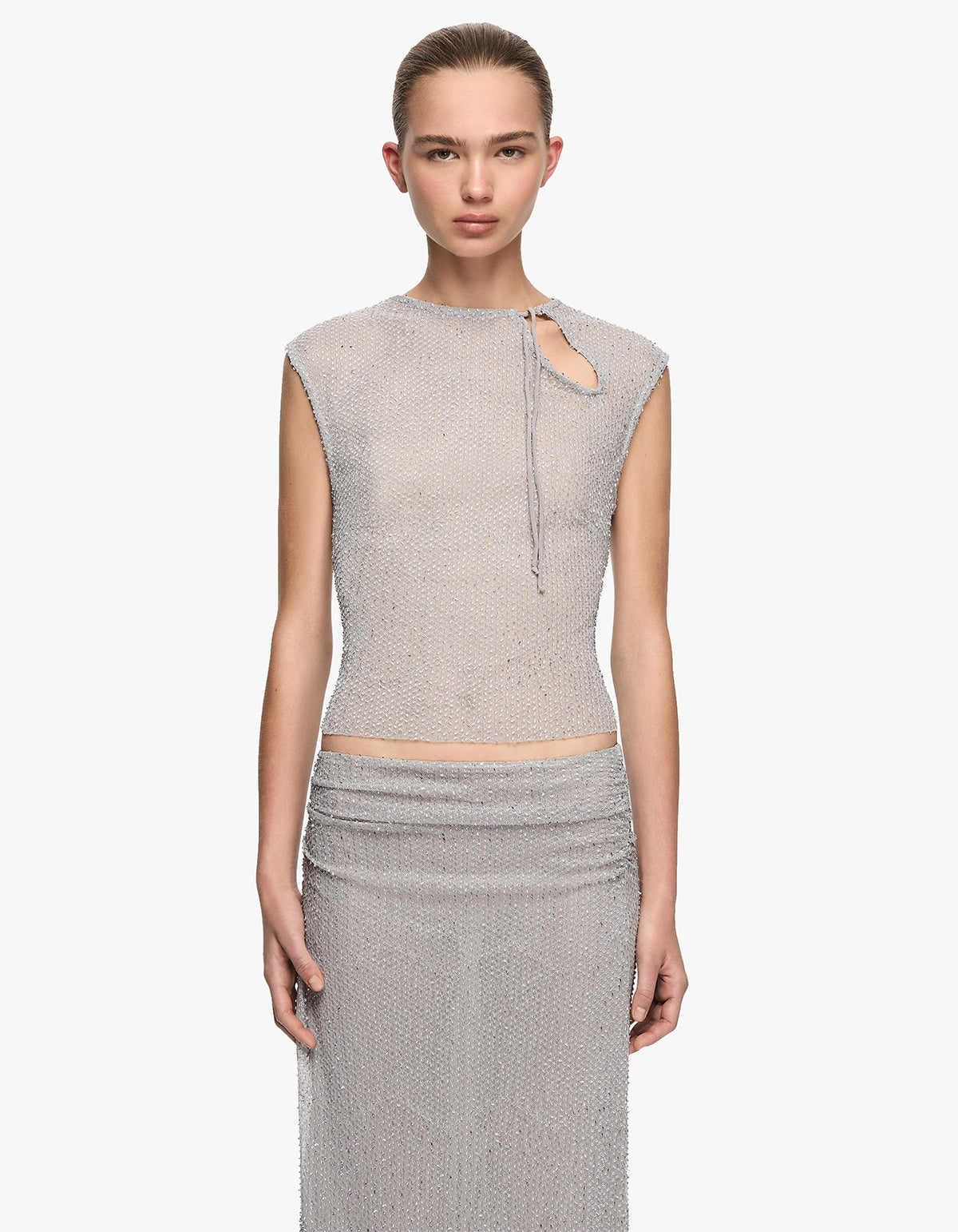 Emiko Maxi Skirt - Silver
